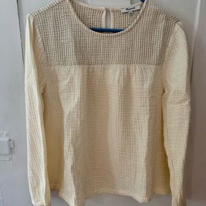 Madewell long sleeve cream colored peasant blouse, M
